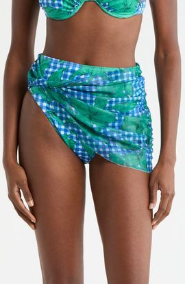 Hutch Hutch Mesh Overlay High Waist Bikini Bottoms