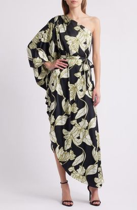 Hutch Hutch One-Shoulder Single Long Sleeve Cocktail Dress