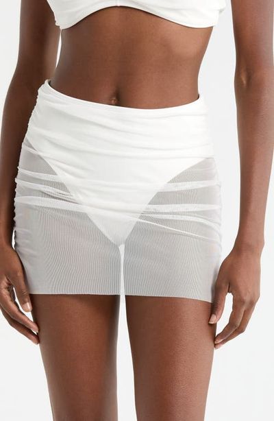 Hutch Hutch Ruched High Waist Mesh Bikini Bottoms