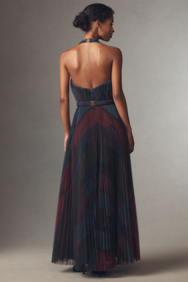 hutch liona halter v-neck tulle maxi dress Dress anthropologie