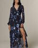 Hutch Long-Sleeve V-Neck Wrap Midi Dress - 1