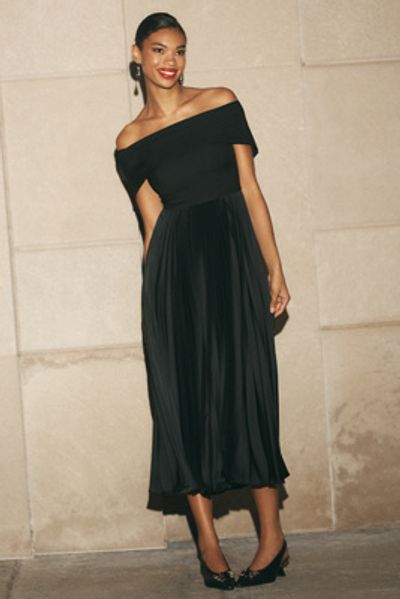 Hutch - Off-The-Shoulder Twofer Midi Dress