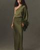 Hutch One-Shoulder Feather Maxi Dress - 1