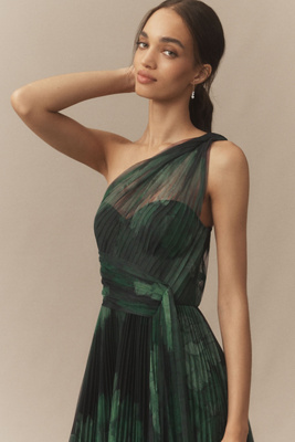 hutch xala one-shoulder tiered pleated tulle maxi dress Hutch