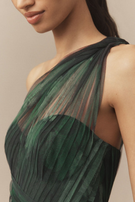 hutch xala one-shoulder tiered pleated tulle maxi dress Xala Dress