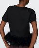 Hutch Ponte & Faux Feather Trim Top - 3