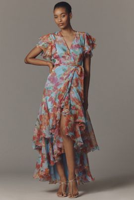 Hutch Samara Ruffle Midi Wrap Dress