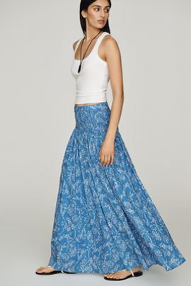 Hutch Smocked Cotton Skirt