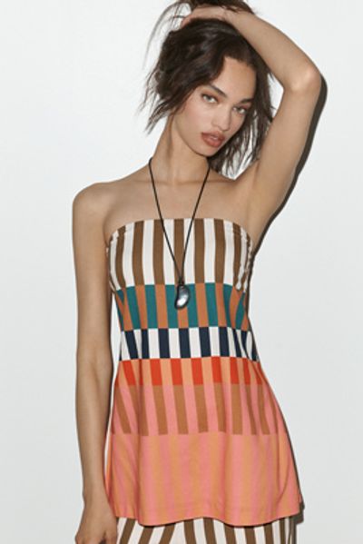 Hutch Strapless Stripe Tunic Top