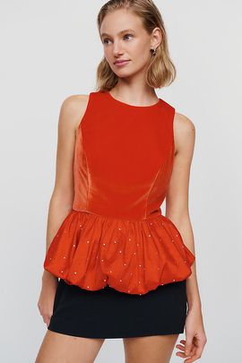 Hutch Velvet Peplum Top