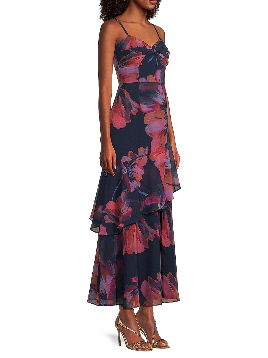 Hutch - Women's Jamila Floral Chiffon Ruffled Maxi Dress Hutch - Women's Jamila Floral Chiffon Ruffled Maxi Dress