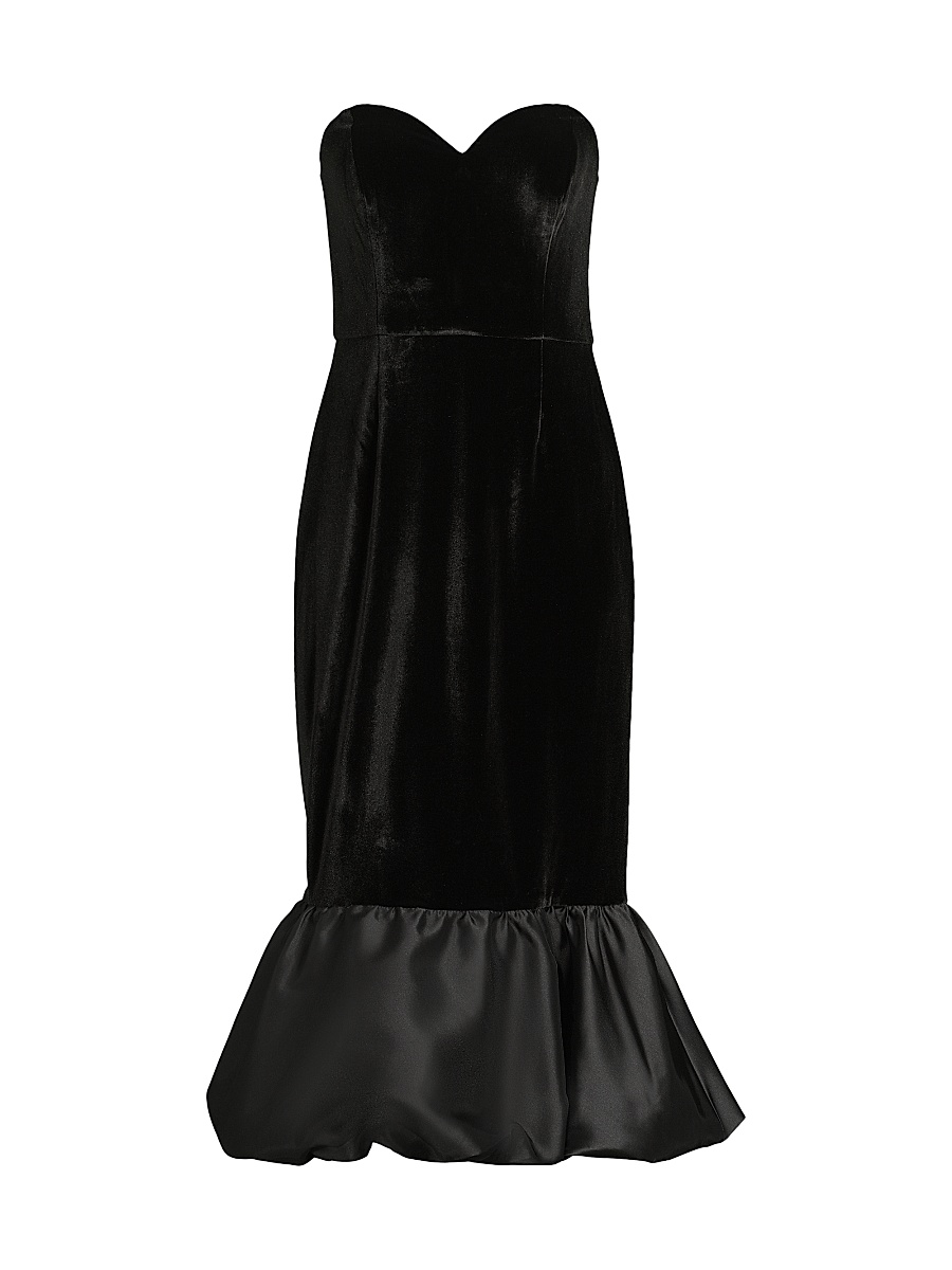 black velvet trumpet dress Florie Scoop Neck Halter Maxi Dress Stripe Black– Selfie Leslie