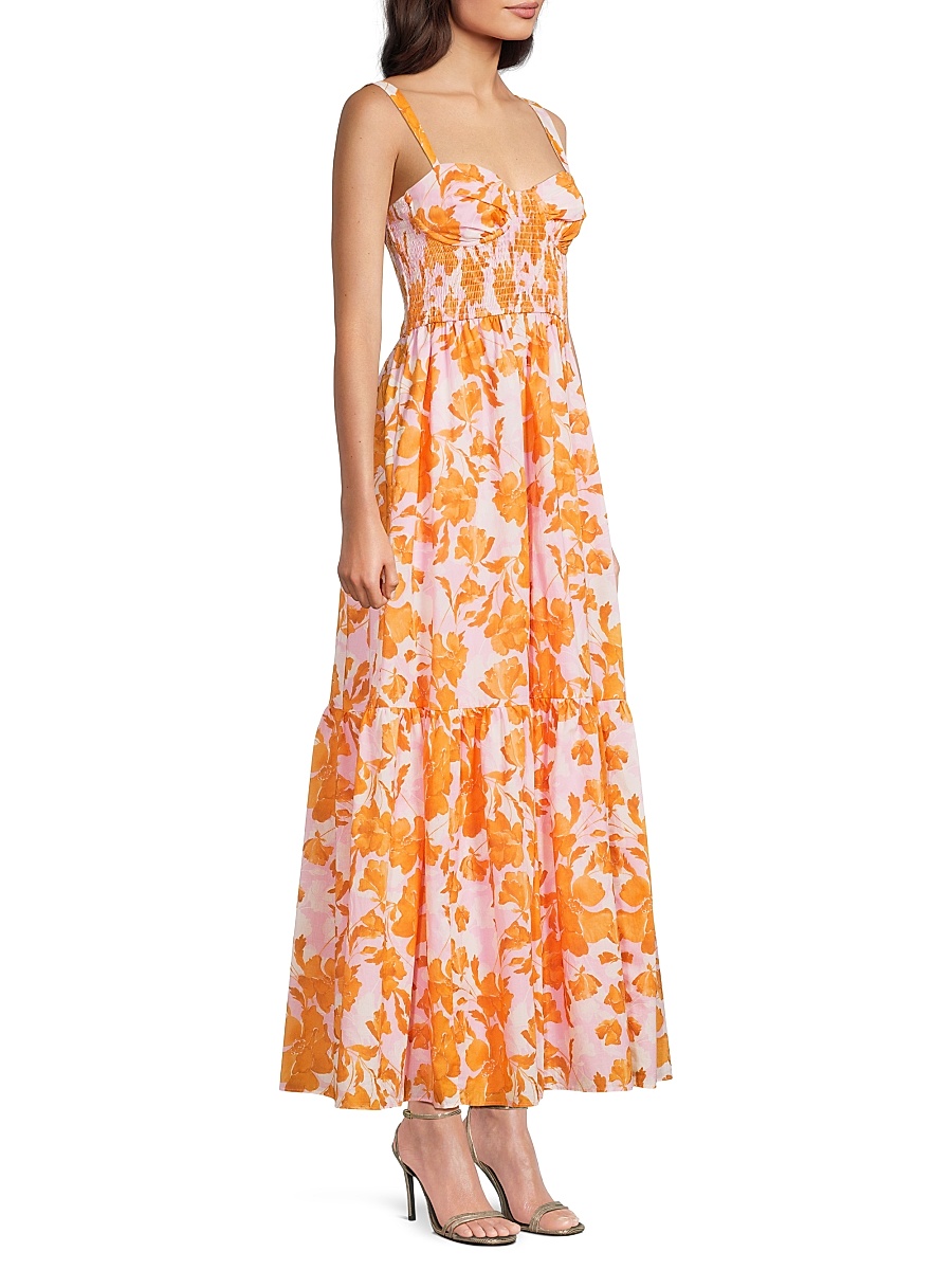 Hutch - Women's Stefani Floral Cotton Bustier Maxi Dress
