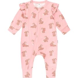 Huxbaby Huxbaby Dusty Pink Bunny Zip Romper 