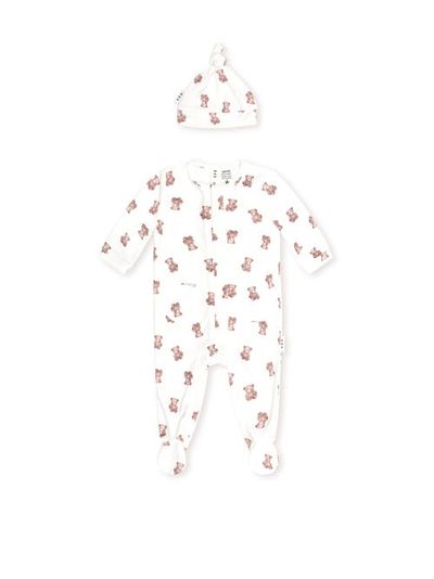 Huxbaby Huxbaby My First Hux Velour Romper And Beanie Set