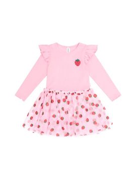 Huxbaby Huxbaby Strawberry Emb Tulle Dress