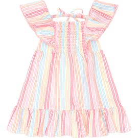 Huxbaby Huxbaby Vintage Rainbow Stripe Shirred Dress (Baby)