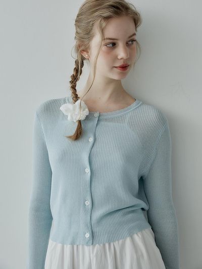 HYBERNAT Floral Linen Cardigan