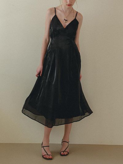 HYBERNAT Organza Suspender Dress_Black