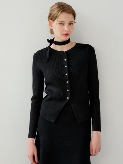 HYBERNAT VARYA Dress & Cardigan Two-Piece Suit - BLACK
