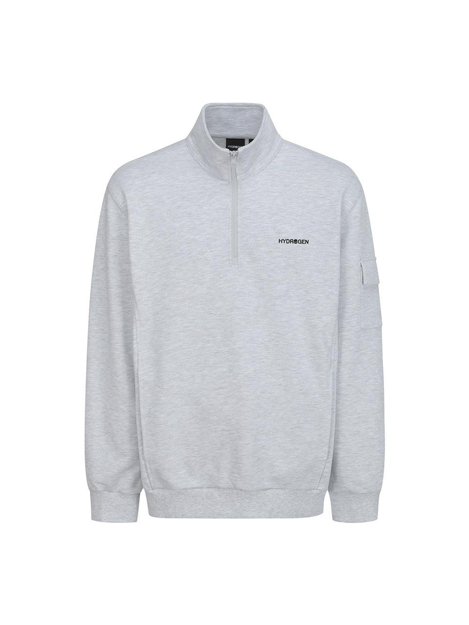 HYDROGEN Cotton Polyester Half-Zip Regular Fit T-Shirt
