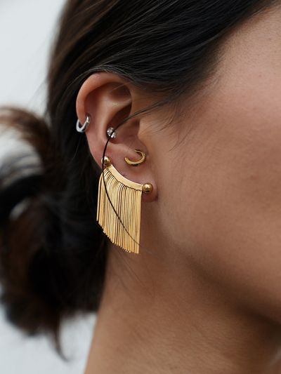 HYEON.K Ball Fringe Earring