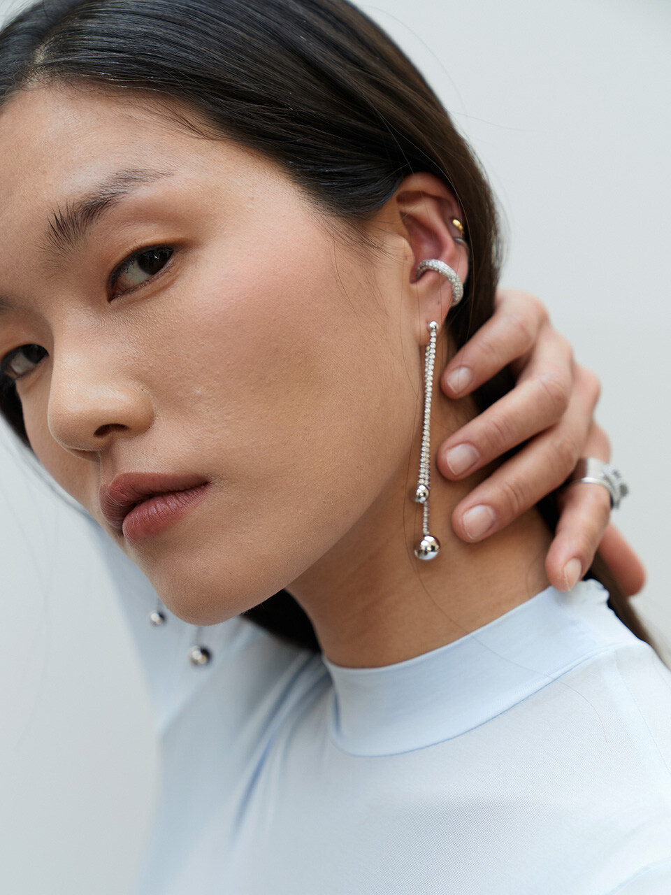 HYEON.K Crystal Fringe 2 Earring