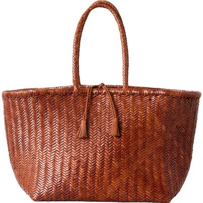 HYER GOODS HYER GOODS Leather Mercato Woven Tote