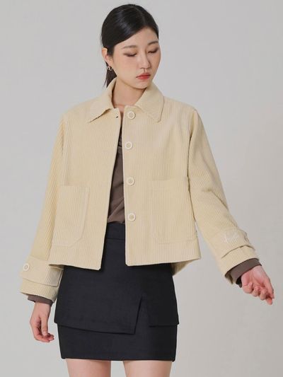 HYEYEONG KIM Corduroy Short Jacket [Cream]