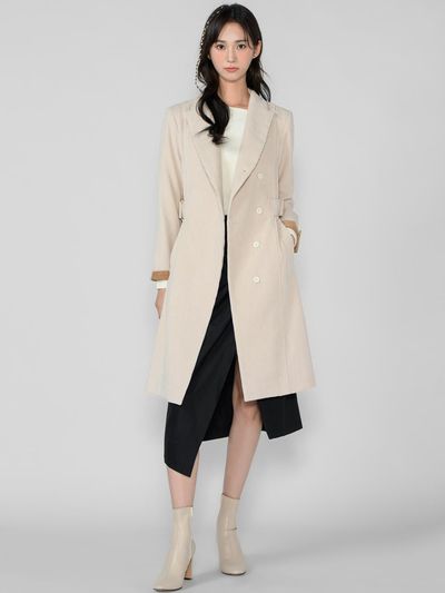 HYEYEONG KIM Diagonal Corduroy Sustainable Coat [Beige]