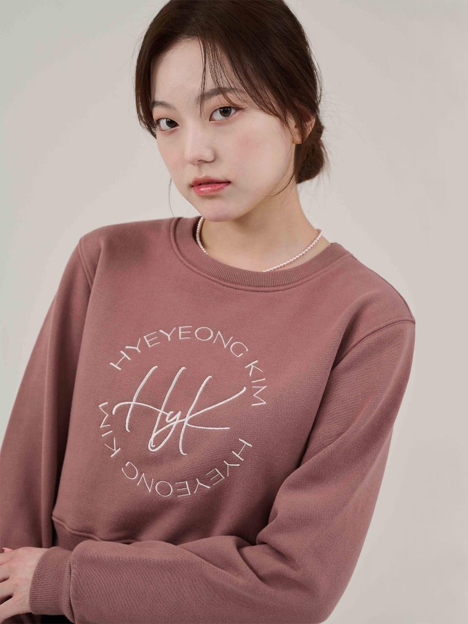 HYEYEONG KIM Logo Embroidered Slim Fit Sweatshirt [Dry Rose]