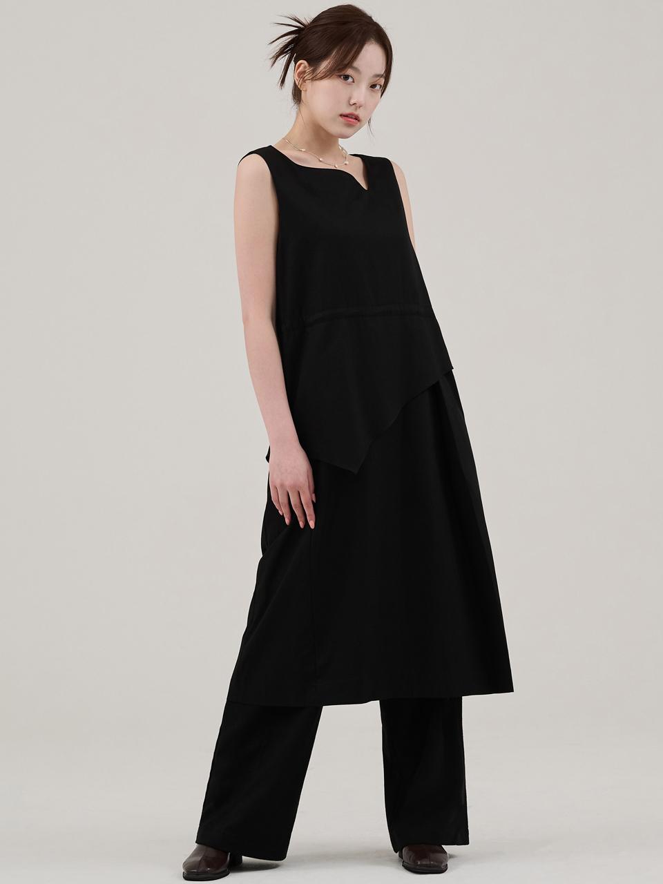 HYEYEONG KIM Peplum Sleeveless Midi Dress [Black]