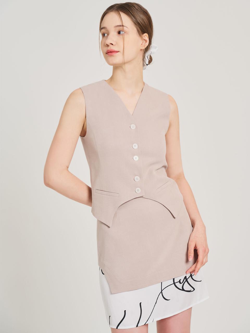 HYEYEONG KIM Satin Tunic Modal Skirt [Dusty Pink]
