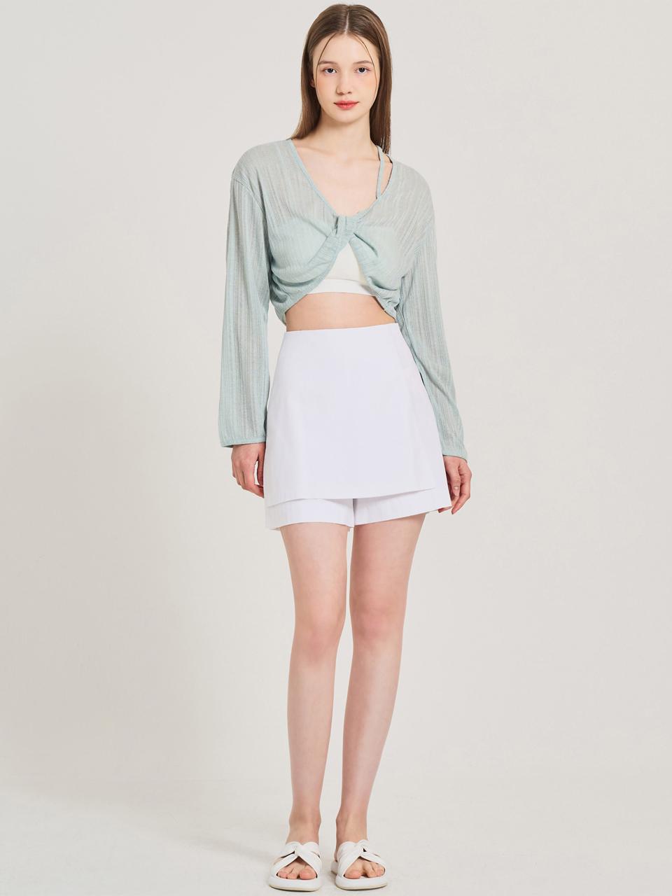 HYEYEONG KIM Tencel Cotton Wrap A-line Shorts [Beige]