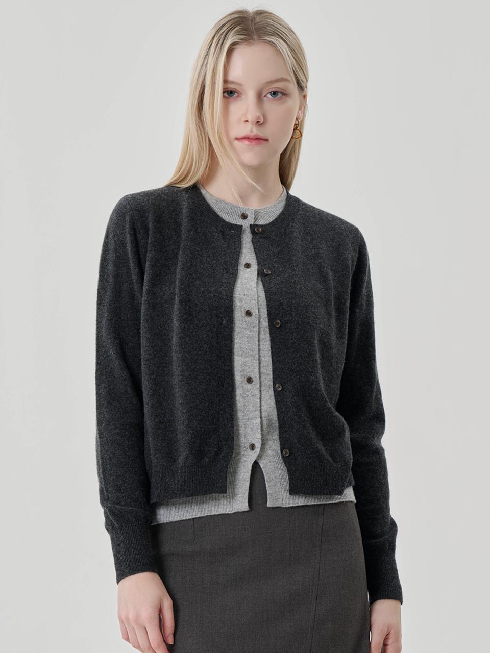 HYEYEONG KIM Wool Double Layered Knitted Cardigan
