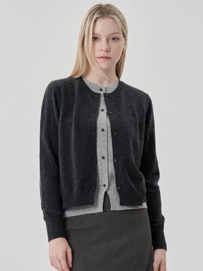 HYEYEONG KIM Wool Double Layered Knitted Cardigan