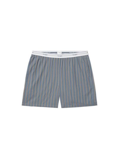 HYGGE UNDERWEAR Cotton Yarn-Dyed Striped Pajama Shorts [Grey Blue]
