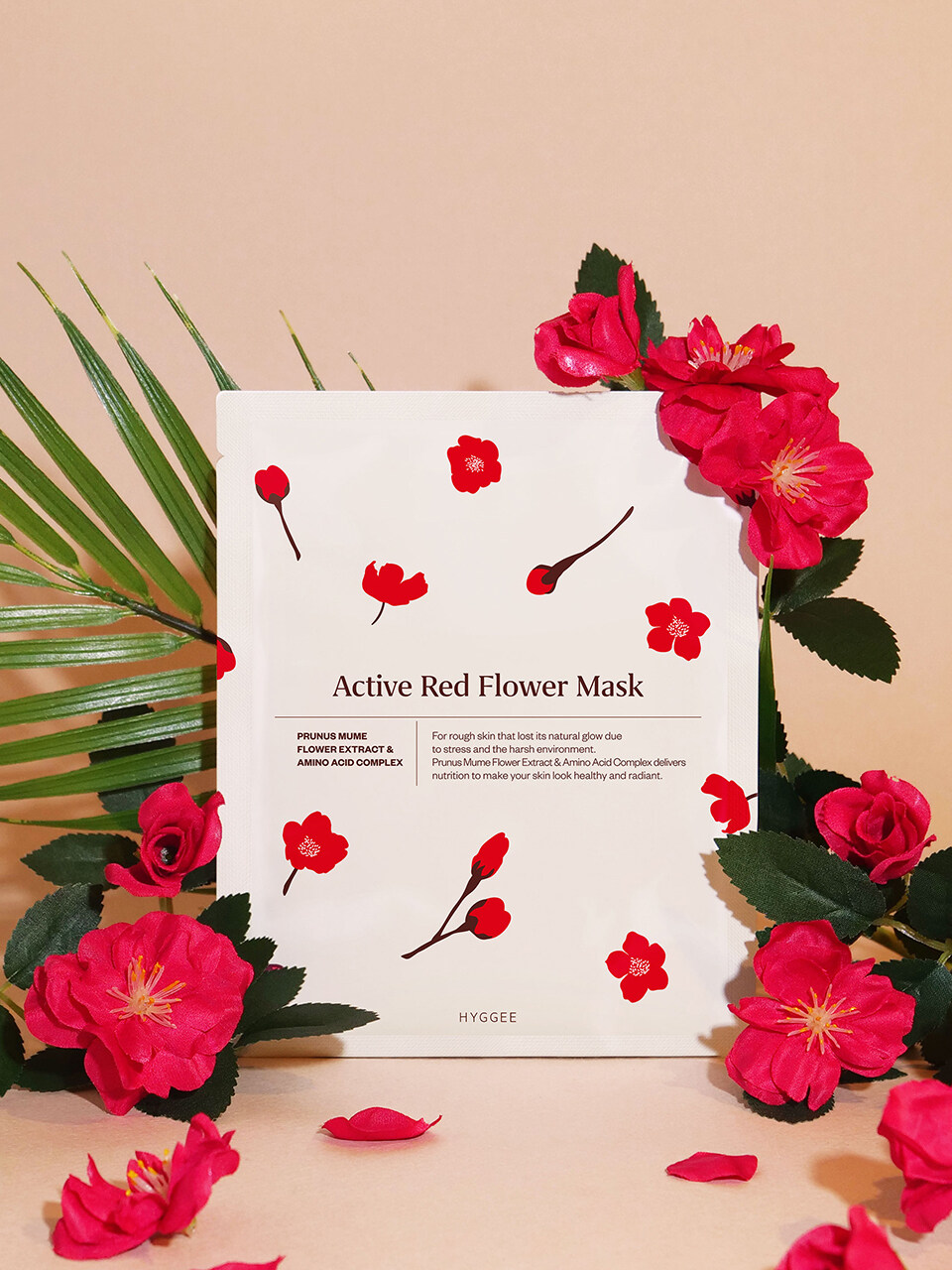 HYGGEE Active Red Flower Mask 10 Sheets