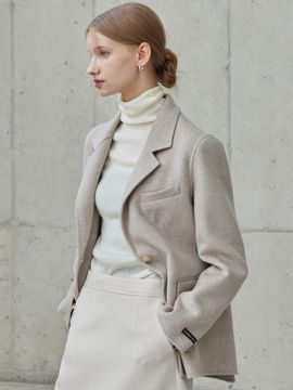 hyyk Backpoint Half Jacket_Melange Beige