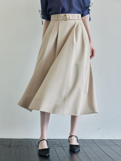 hyyk Belted Pocket Skirt - Beige