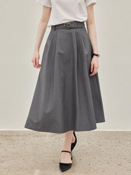 hyyk Belted Pocket Skirt - Gray