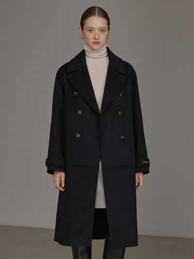 hyyk Cashmere Handmade Double Coat_Black