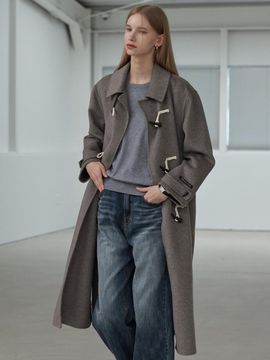 hyyk Cashmere Handmade Duffle Coat_Light Charcoal