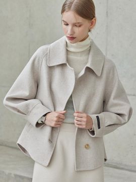 hyyk Cashmere Handmade Half Coat_Light Beige