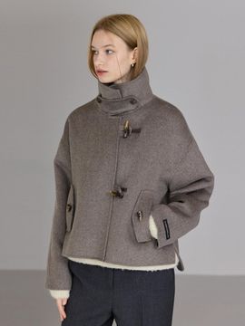 hyyk Cashmere Toggle Handmade High-neck Jacket [Light Charcoal]