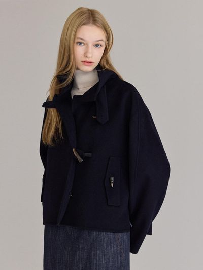 hyyk Cashmere Toggle Handmade High Neck Jacket [Dark Navy]