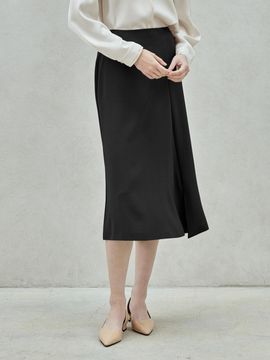 hyyk Fluid Semi A Line Skirt_Black