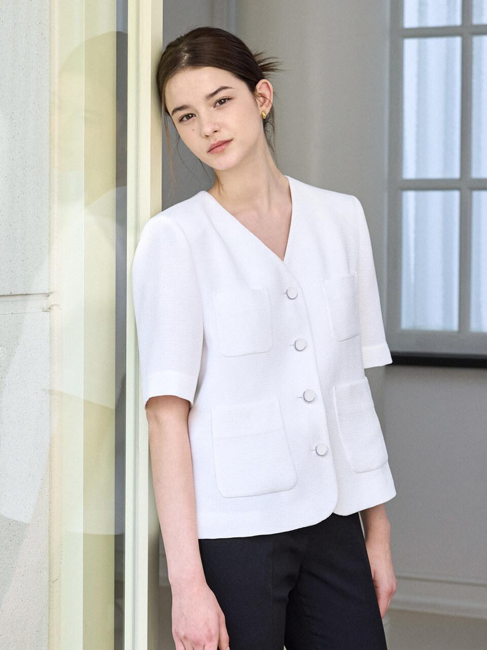 hyyk Minimal Single Jacket Blazer [Ivory]