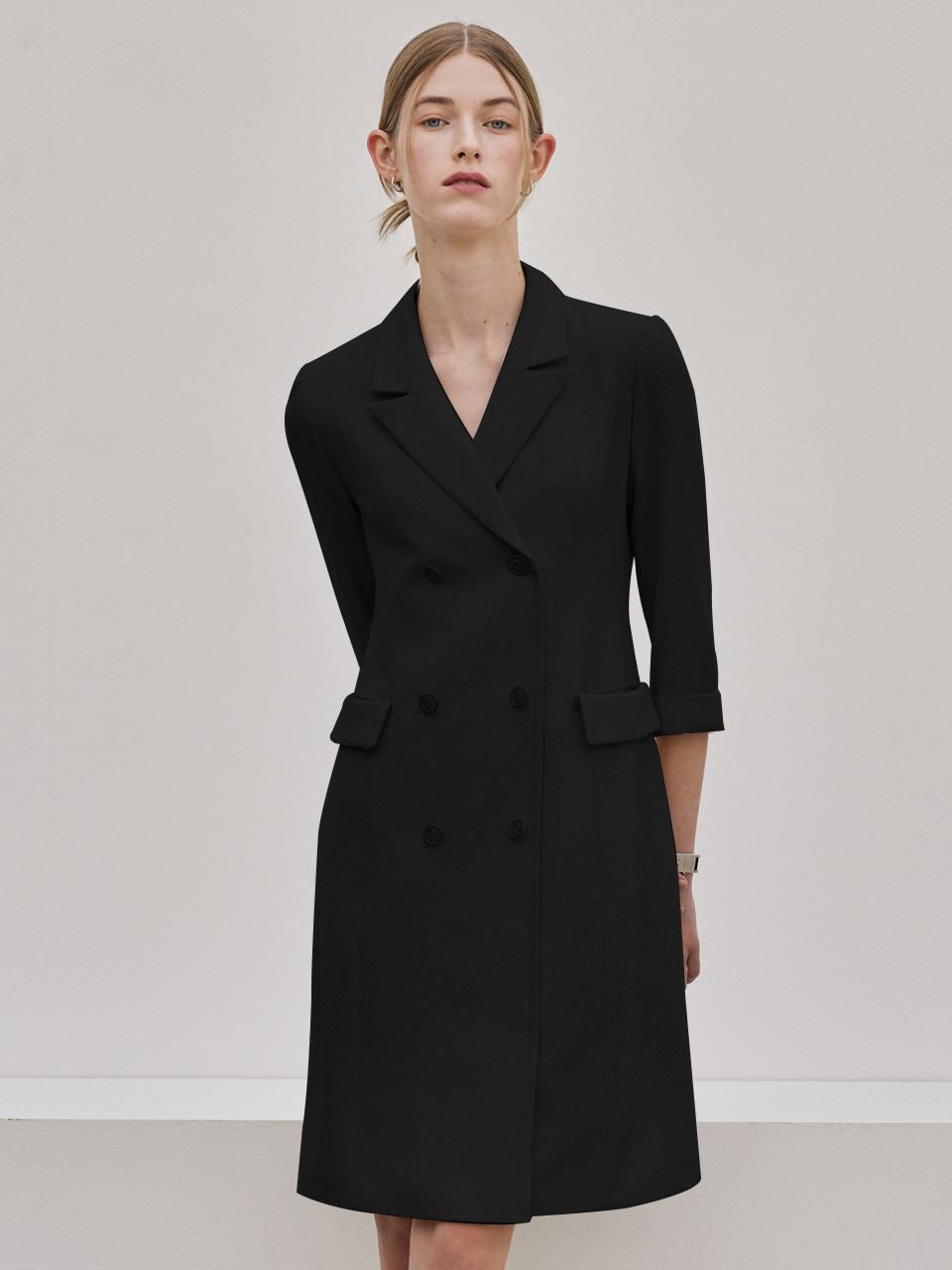 hyyk Tailored Double Breasted Dress - Black