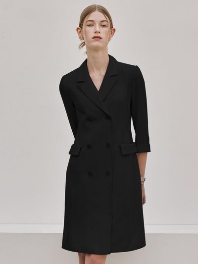 hyyk Tailored Double Breasted Dress - Black